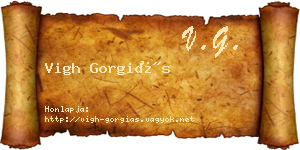 Vigh Gorgiás névjegykártya